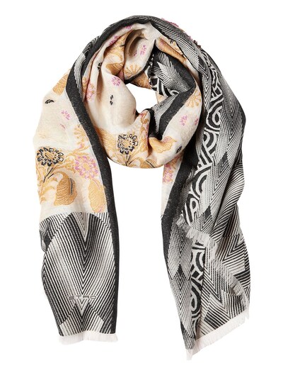 Etro Floral Jacquard Scarf In Beige