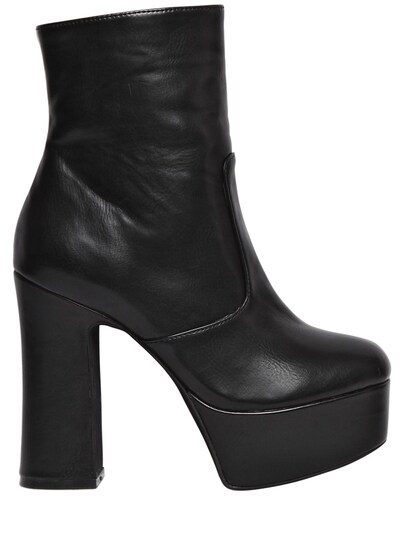 Jeffrey Campbell 130mm De-facto Faux Leather Boots In Black