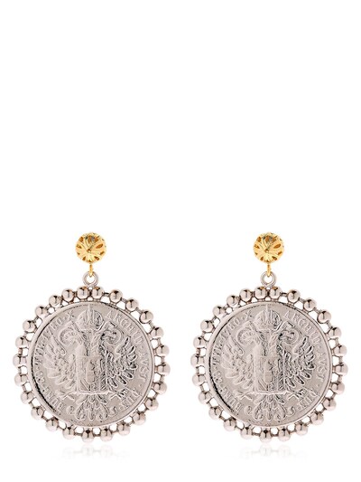 Tommaso Lonardo Moneta Coin Earrings In Gold,silver