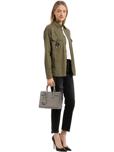 SAINT LAURENT BABY SAC DE JOUR LEATHER TOP HANDLE BAG