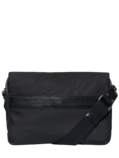 Dolce & Gabbana Nylon & Leather Messenger Bag In Black