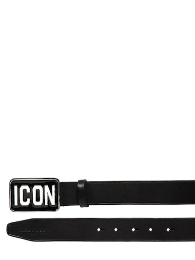 DSQUARED2 35MM ICON BUCKLE LEATHER BELT,66IG7F052-TTA4NA2