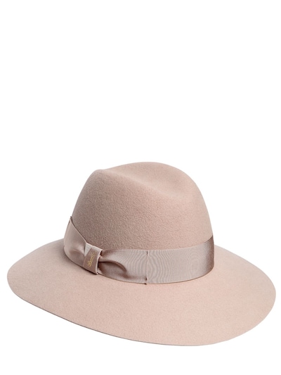 Borsalino Claudette Wide Brimmed Felt Hat In Beige
