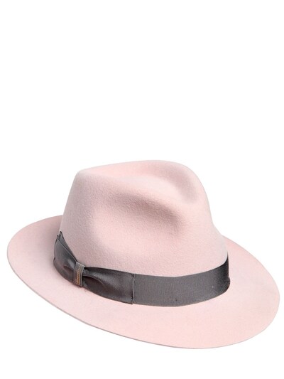 Borsalino Fedora Felt Hat In Navy/green