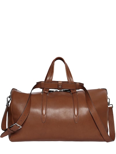 Ferragamo Leather Duffle Bag In Brown