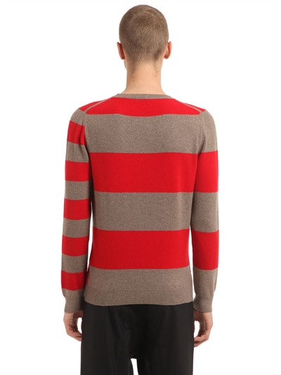 ANNAPURNA STRIPED CASHMERE & WOOL BLEND SWEATER