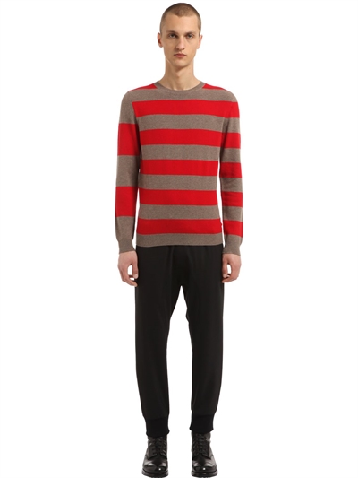 ANNAPURNA STRIPED CASHMERE & WOOL BLEND SWEATER