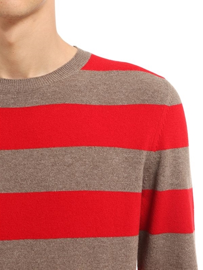 ANNAPURNA STRIPED CASHMERE & WOOL BLEND SWEATER