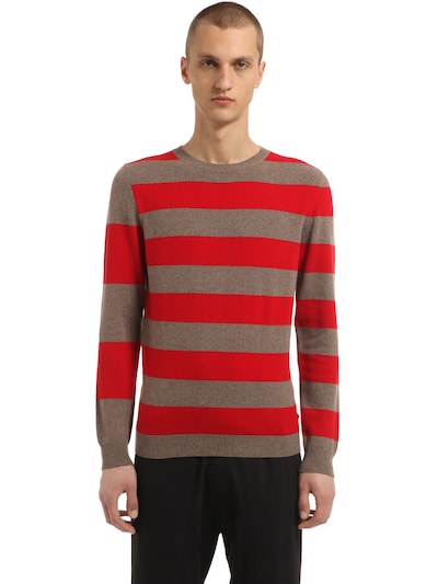 Annapurna Striped Cashmere & Wool Blend Sweater In Red/brown