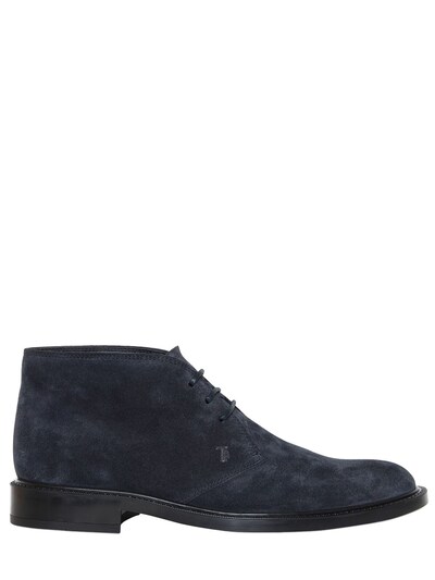 Tod's Suede Leather Lace-up Shoes, Blue