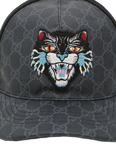 Gucci Gg Supreme Angry Cat Trucker Hat - Black In Tonal-beige, ModeSens