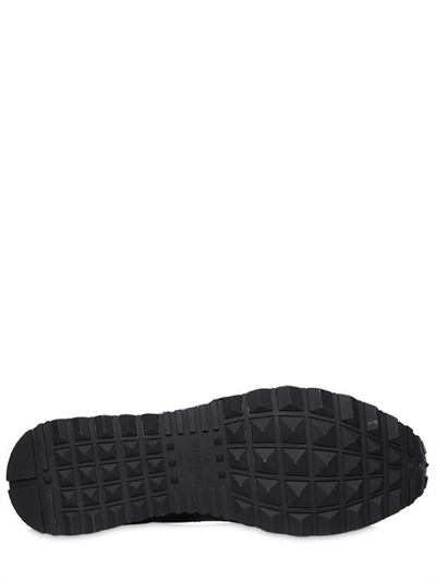 VALENTINO GARAVANI ROCKRUNNER CAMO LEATHER SNEAKERS