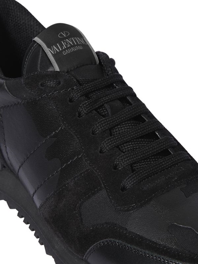 VALENTINO GARAVANI ROCKRUNNER CAMO LEATHER SNEAKERS