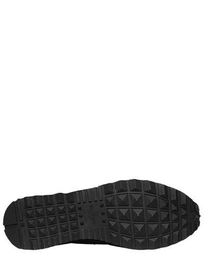 VALENTINO GARAVANI ROCKRUNNER CAMO LEATHER SNEAKERS