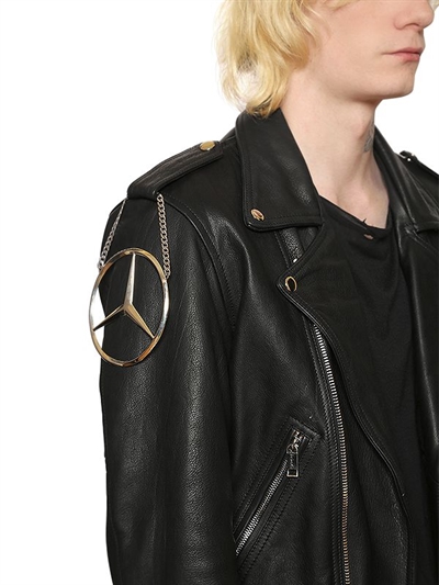 Enfants Riches Deprimes Hand-painted Leather Biker Jacket In