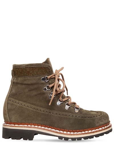 Tabitha Simmons 30mm Bexley Embossed Suede Hiking Boots In Khaki