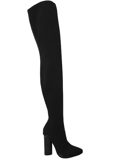 Windsor Smith 120mm Yazz Knit Over The Knee Boots In Black