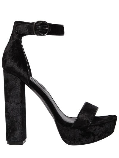 Windsor Smith 130mm Billionaire Velvet Sandals In Black