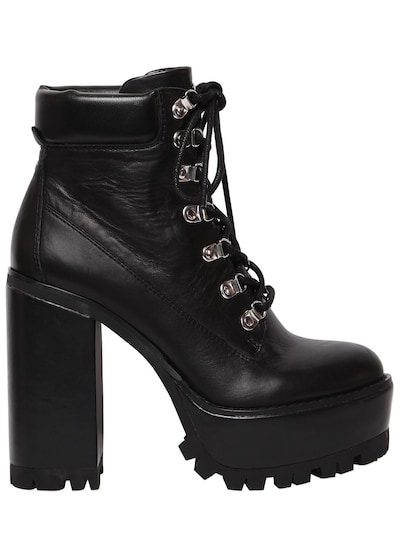 Windsor Smith 100mm Parkland Lace Up Leather Boots In Black