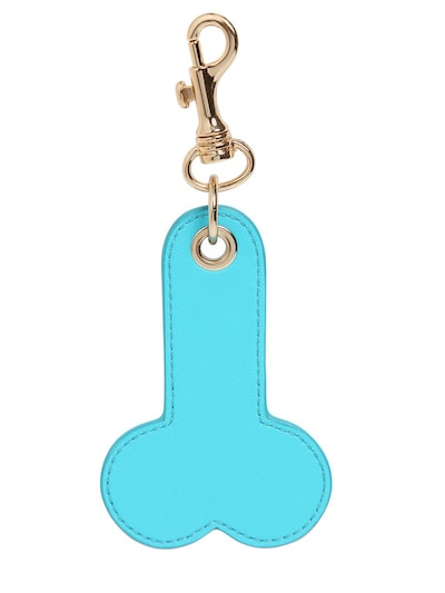 Jw Anderson Leather Key Holder In Sky Blue