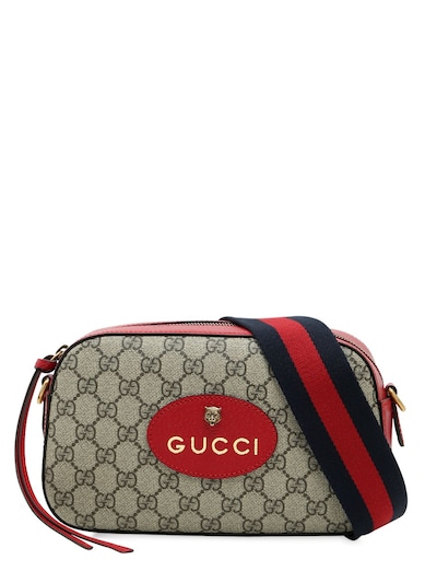 Gucci Gg Supreme Neo Vintage Camera Bag, Taupe/red | ModeSens