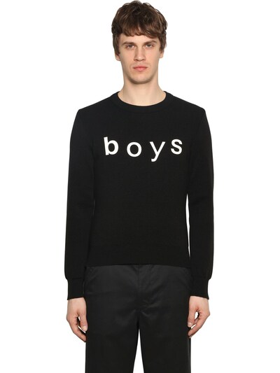 COMME DES GARÇONS SHIRT BOYS PRINTED TECHNO & WOOL SWEATER,66IJRN013-VkFSIEE1