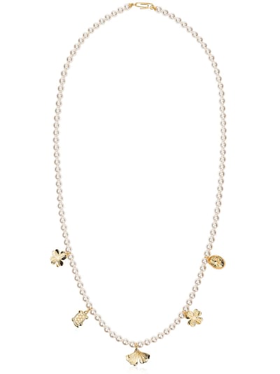 Aurelie Bidermann Cheyenne Walk Long Pearl Necklace In Gold