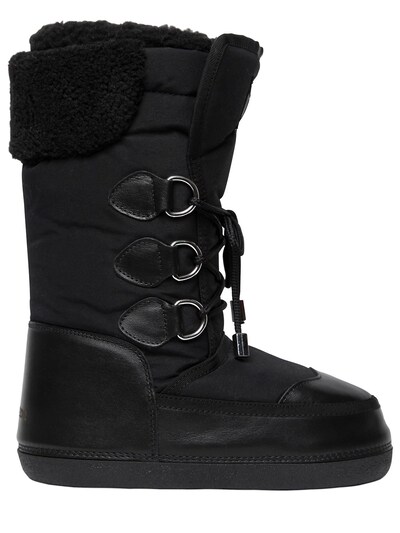 Dsquared2 Nylon & Leather Snow Boots In Red