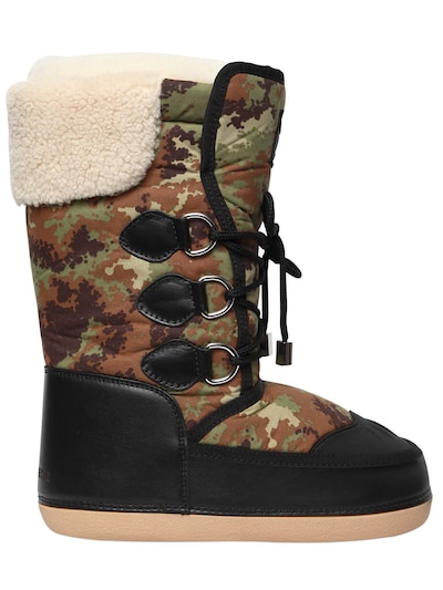 Dsquared2 Camouflage Nylon & Faux Leather Boots