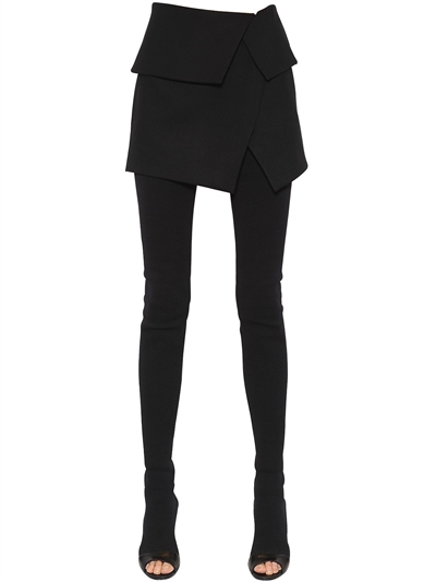 Balmain Asymmetric Nappa Leather Mini Skirt In Black