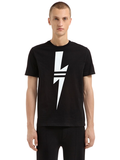 neil barrett - 闪电印图织棉t恤