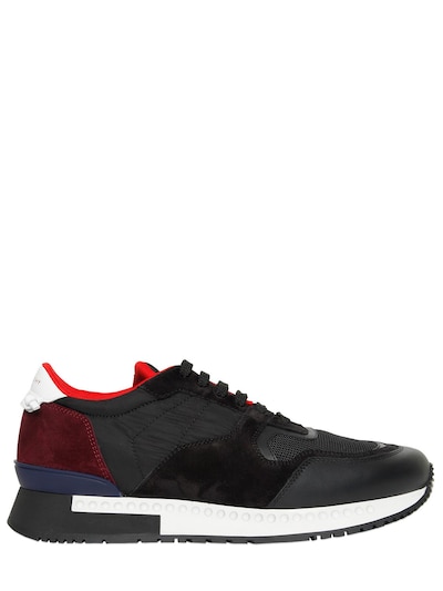 GIVENCHY LEATHER, SUEDE & MESH RUNNING SNEAKERS,66ILE1004-MDE00