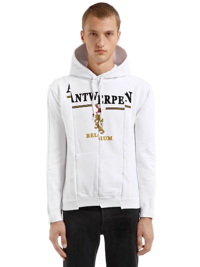 Vetements Antwerpen Cut Up Hooded Sweatshirt In Grey