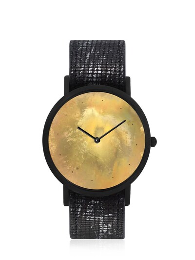 South Lane Avant Exposed Watch Black Silver Dots In Gold