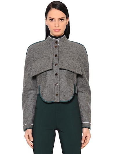 Antonio Berardi Short Wool & Cashmere Jacket In Grey