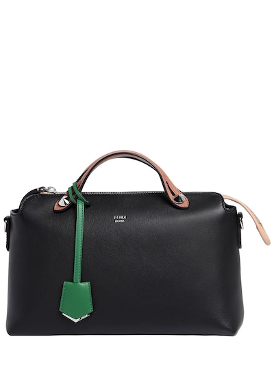 FENDI SMALL BY THE WAY COLOR BLOCK LEATHER BAG, BLACK