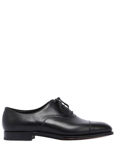 Edward Green Chelsea Leather Oxford Lace-up Shoes In Black