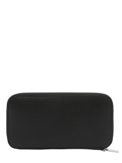 Valextra Textured Leather Zip Around Wallet In Black | ModeSens