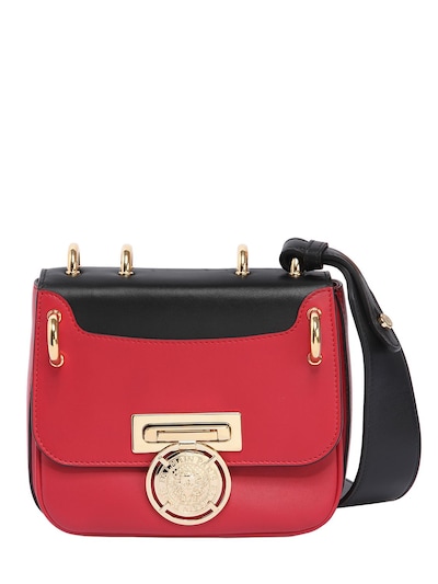 Balmain Renaissance 18 Two Tone Leather Bag In Red
