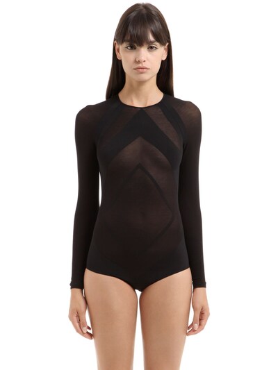 Wolford Rhomb String Bodysuit In Black ModeSens