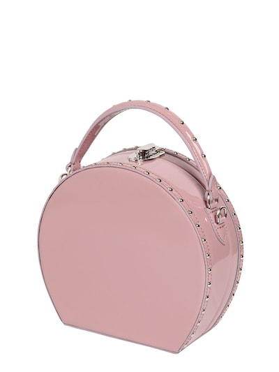 Bertoni 1949 Bertoncina Patent Leather Bag W/ Studs In Light Pink