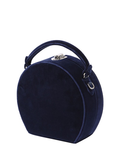 Bertoni 1949 Bertoncina Velvet Top Handle Bag In Blue