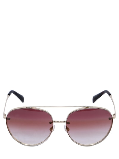 Valentino Aviator Sunglasses W/ Gradient Lenses In Gold/pink