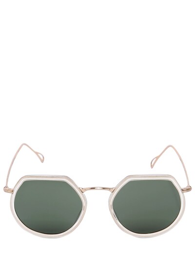 Kyme Omar Geometric Sunglasses In Green/gold