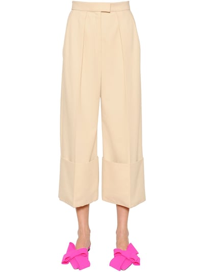 Delpozo Folded Double Cotton Jersey Pants In Ivory