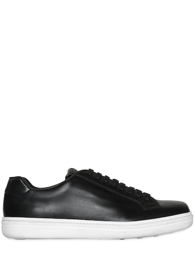 CHURCH'S LOW TOP LEATHER SNEAKERS, BLACK