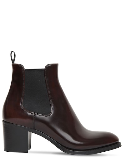 Church's 55mm Shirley Brushed Leather Ankle Boots In Ebony