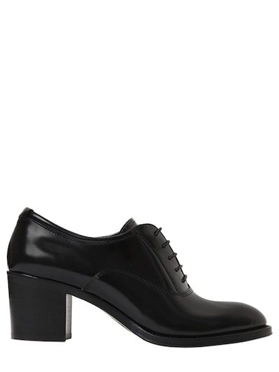 Church's 55mm Sathene Leather Lace-up Pumps In Black