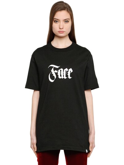 Facetasm Face Printed Cotton T-shirt In Black