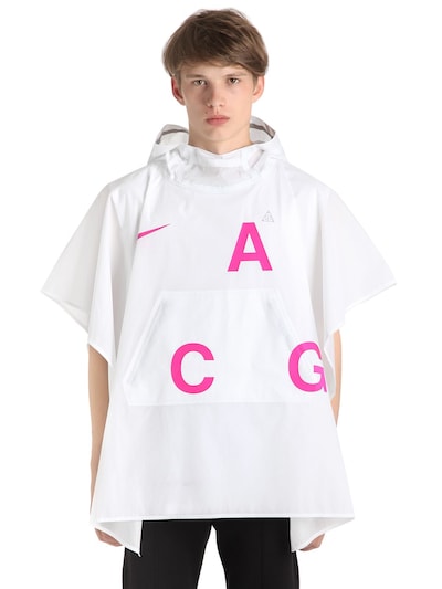 NIKE NIKELAB ACG PACKABLE PONCHO, WHITE